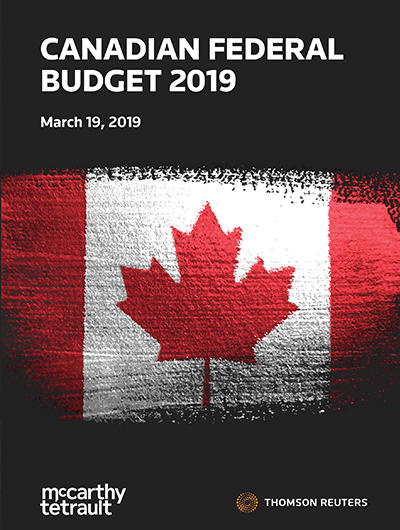 2019 Canadian Federal Budget Commentary – Tax Initiatives - Cover